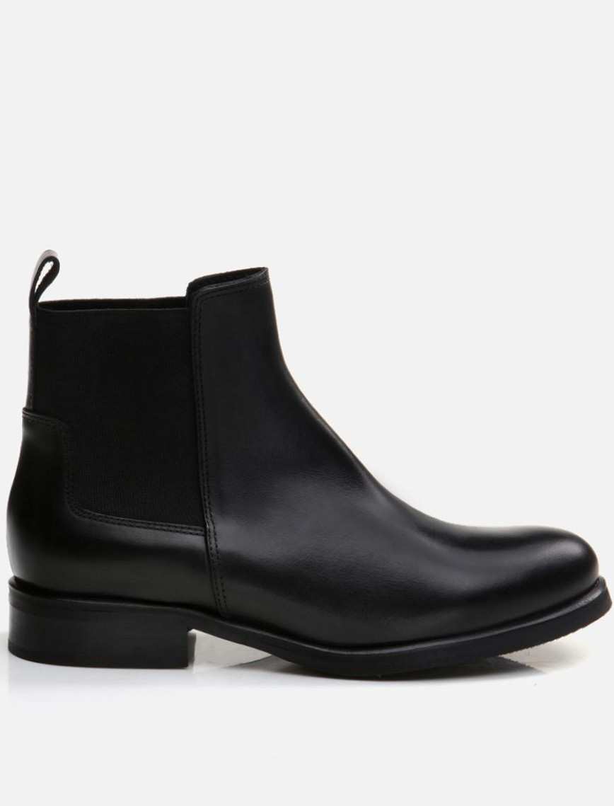 Kadın Deri Siyah Düz Bot Kadın Deri Siyah Düz Bot