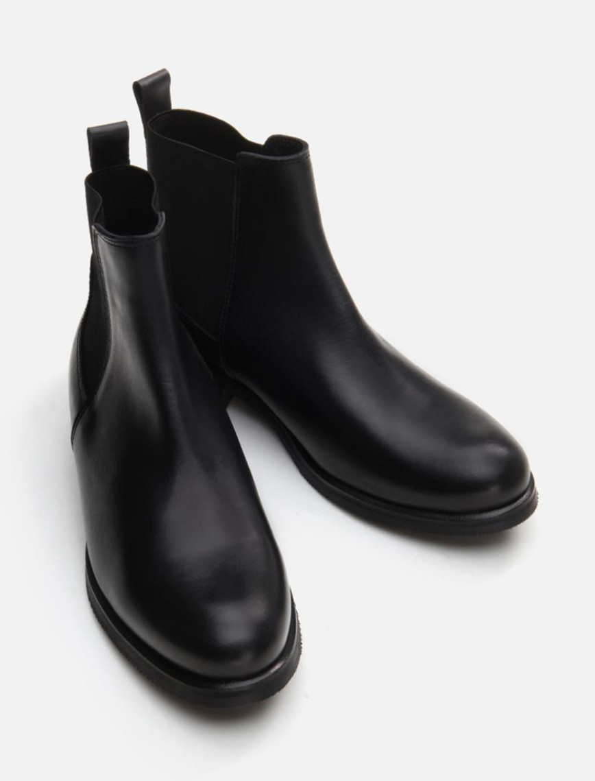 Kadın Deri Siyah Düz Bot Kadın Deri Siyah Düz Bot