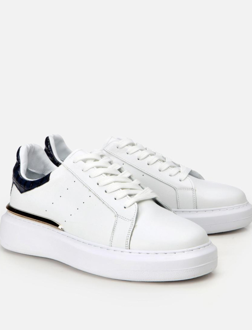 Erkek Deri Beyaz Hafif Tabanlı Spor Ayakkabı Erkek Deri Beyaz Hafif Tabanlı Spor Ayakkabı