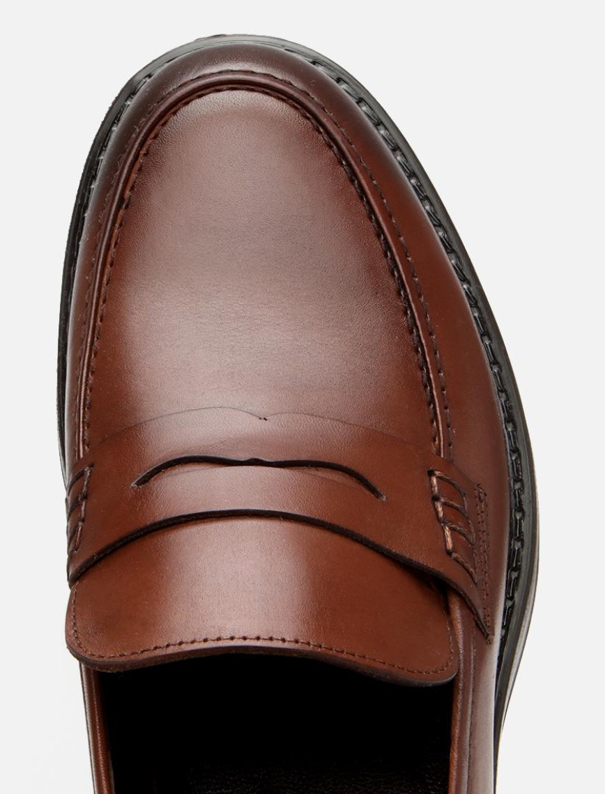 Erkek Deri Kahverengi Ultra Hafif Tabanlı Klasik Loafer Erkek Deri Kahverengi Ultra Hafif Tabanlı Klasik Loafer