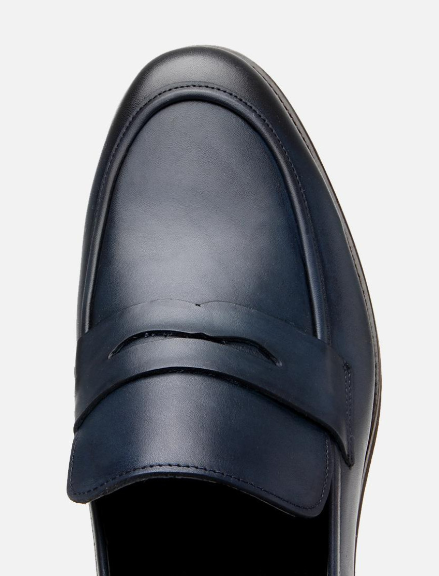 Erkek Deri Lacivert Hafif Tabanlı Loafer Erkek Deri Lacivert Hafif Tabanlı Loafer