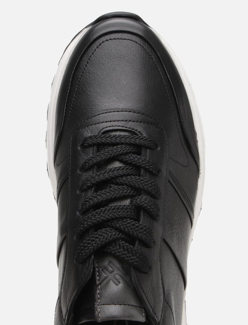 Erkek Deri Siyah Ultra Hafif Tabanlı Spor Ayakkabı Erkek Deri Siyah Ultra Hafif Tabanlı Spor Ayakkabı