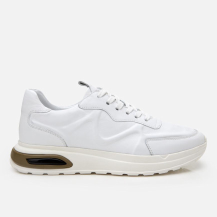 Erkek Deri Beyaz Kalın Tabanlı Spor Ayakkabı Erkek Deri Beyaz Kalın Tabanlı Spor Ayakkabı