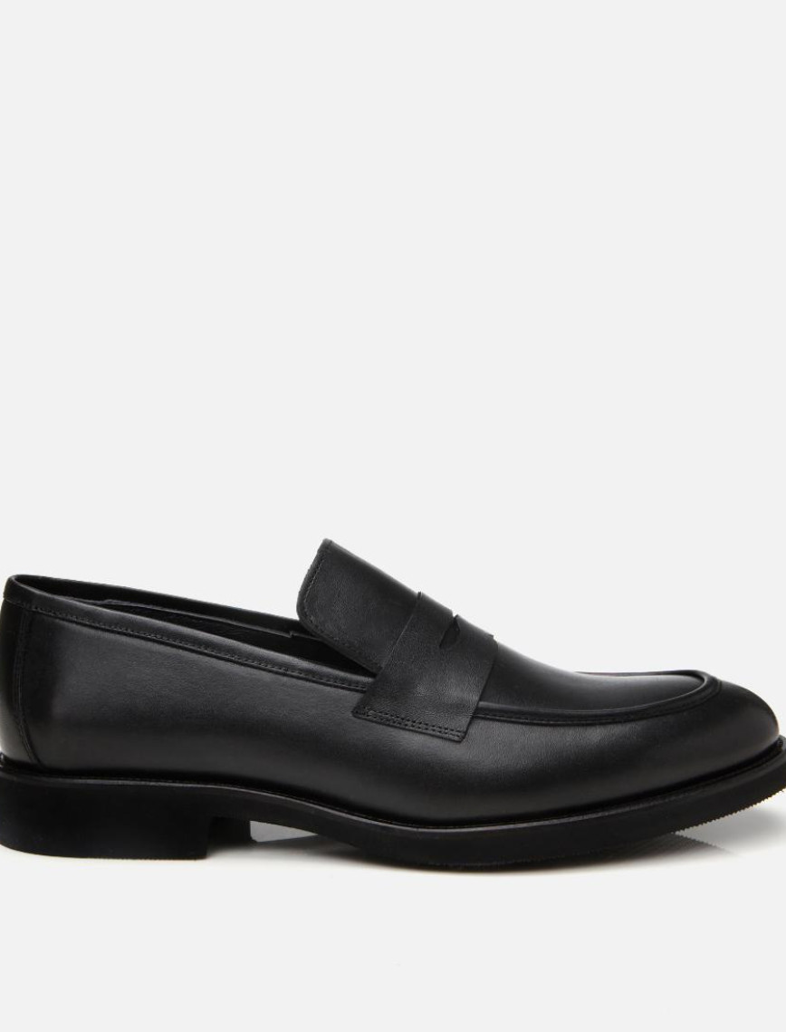 Erkek Deri Siyah Hafif Tabanlı Loafer Erkek Deri Siyah Hafif Tabanlı Loafer