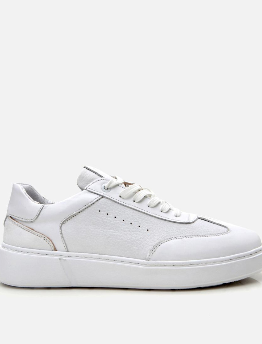 Erkek Deri Beyaz Ultra Hafif Tabanlı Spor Ayakkabı Erkek Deri Beyaz Ultra Hafif Tabanlı Spor Ayakkabı