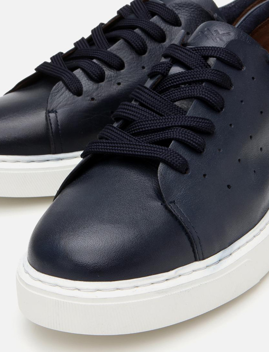 Erkek Deri Lacivert Hafif Tabanlı Spor Ayakkabı Erkek Deri Lacivert Hafif Tabanlı Spor Ayakkabı