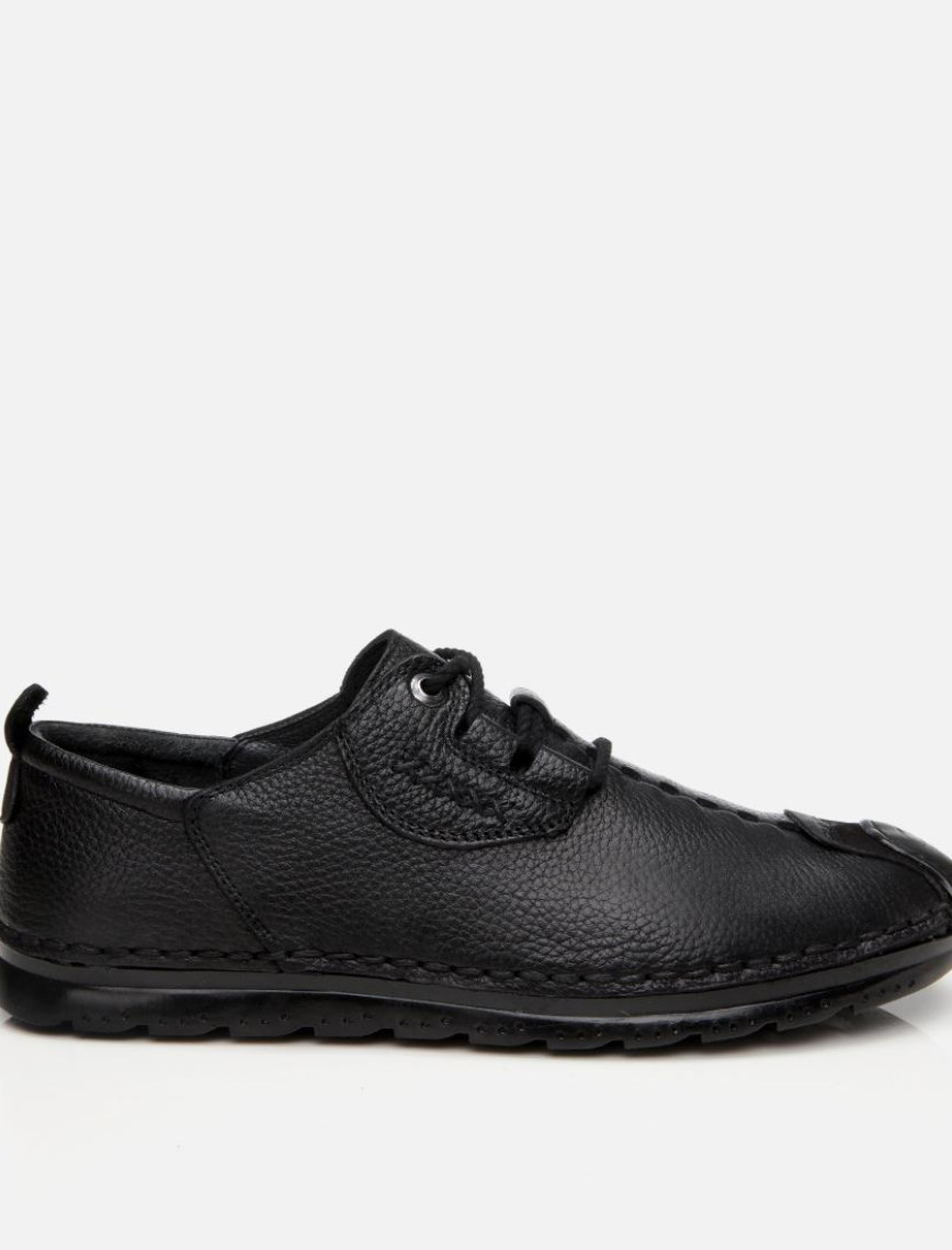 Erkek Deri Siyah Comfort Düz Ayakkabı Erkek Deri Siyah Comfort Düz Ayakkabı