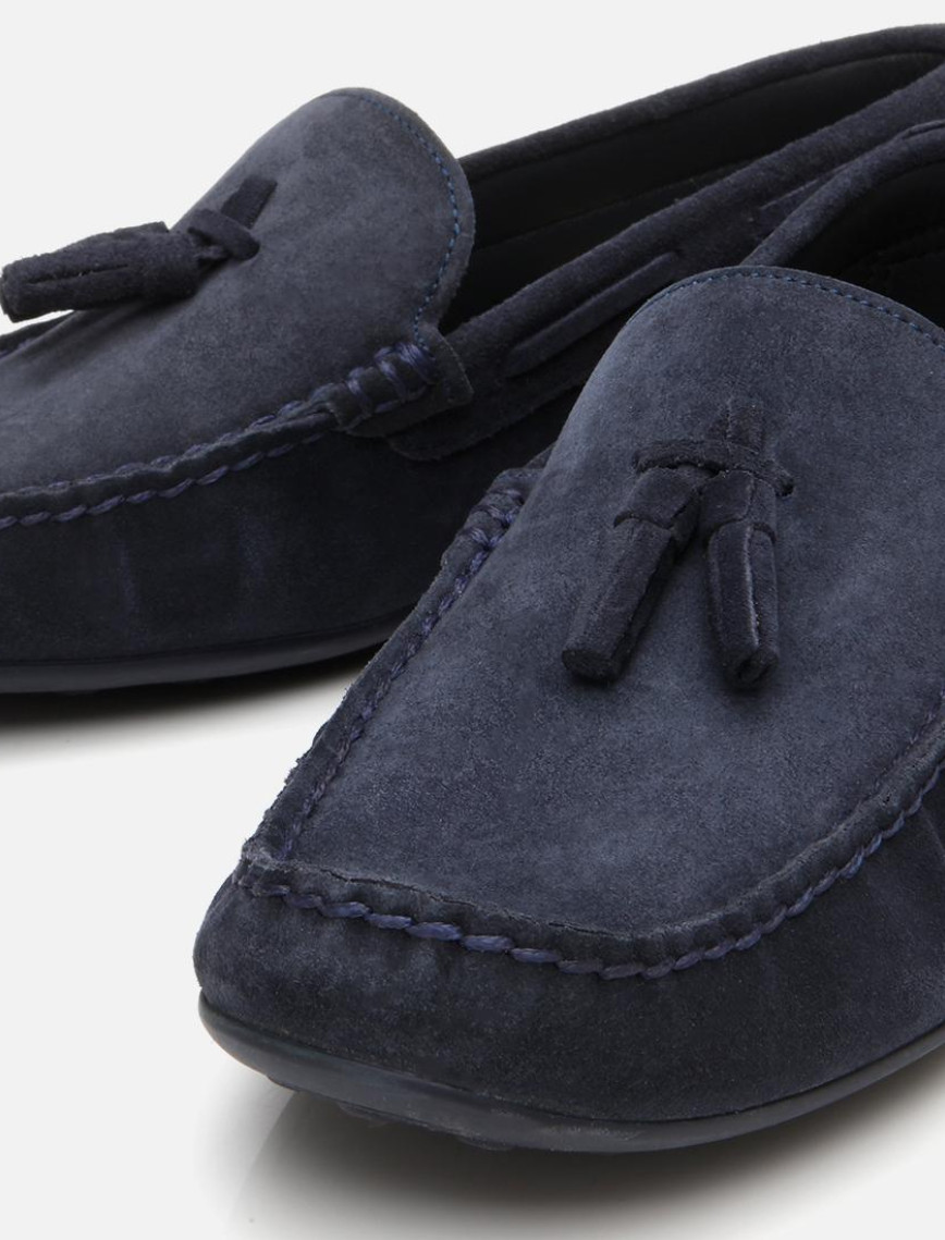 Erkek Süet Deri Lacivert Püskül Detaylı Günlük Loafer Erkek Süet Deri Lacivert Püskül Detaylı Günlük Loafer