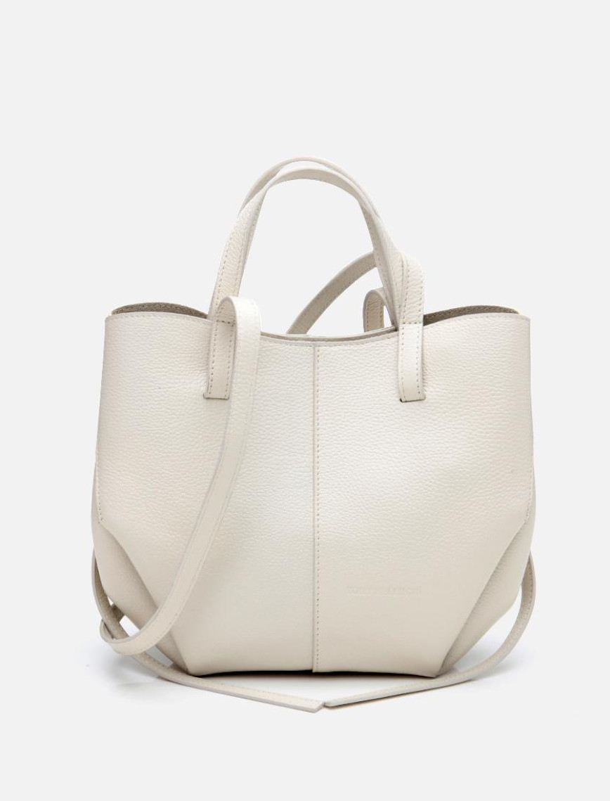 Kadın Deri Ekru Tote Çanta Kadın Deri Ekru Tote Çanta