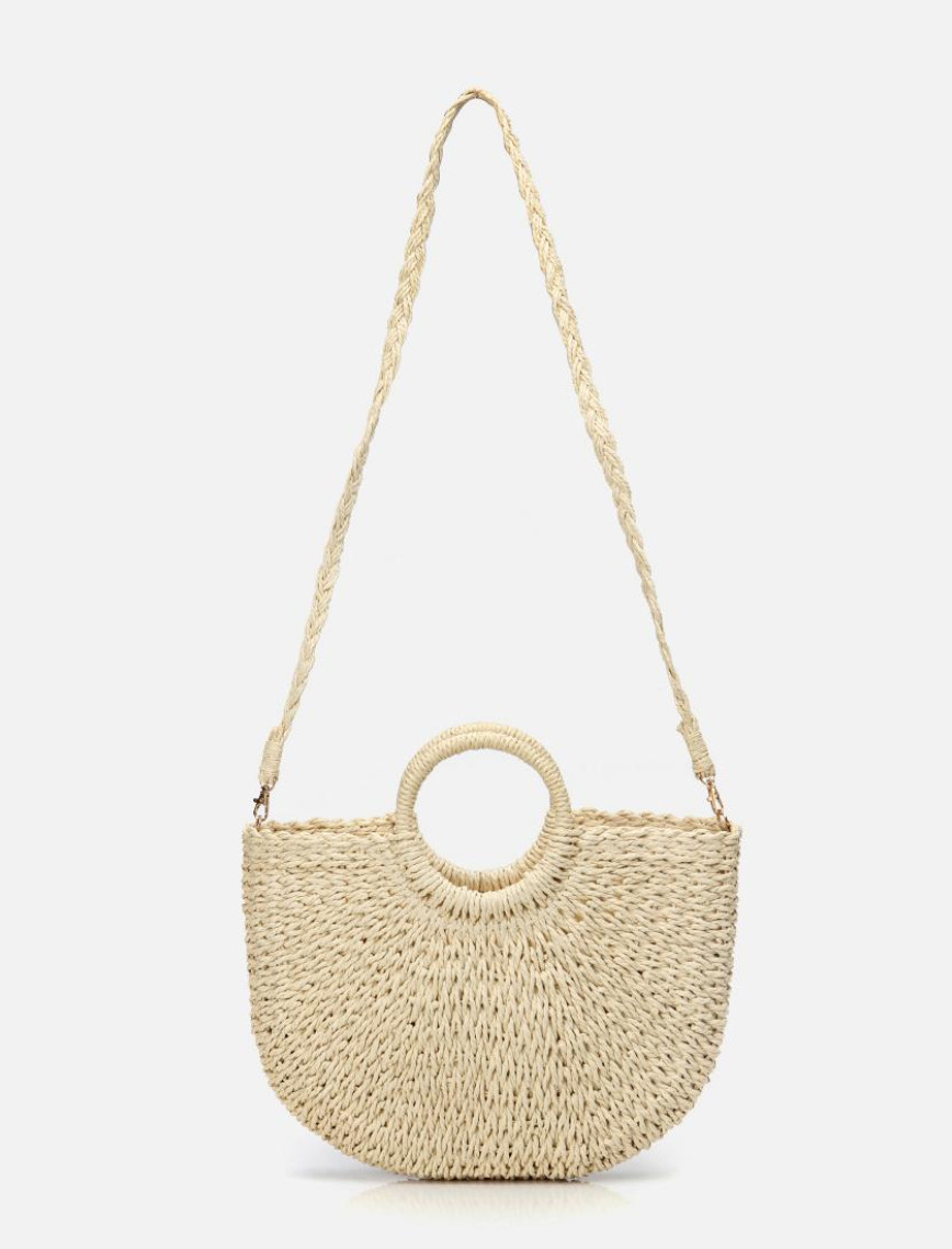 Kadın Ekru Hasır Omuz Çantası Kadın Ekru Hasır Omuz Çantası