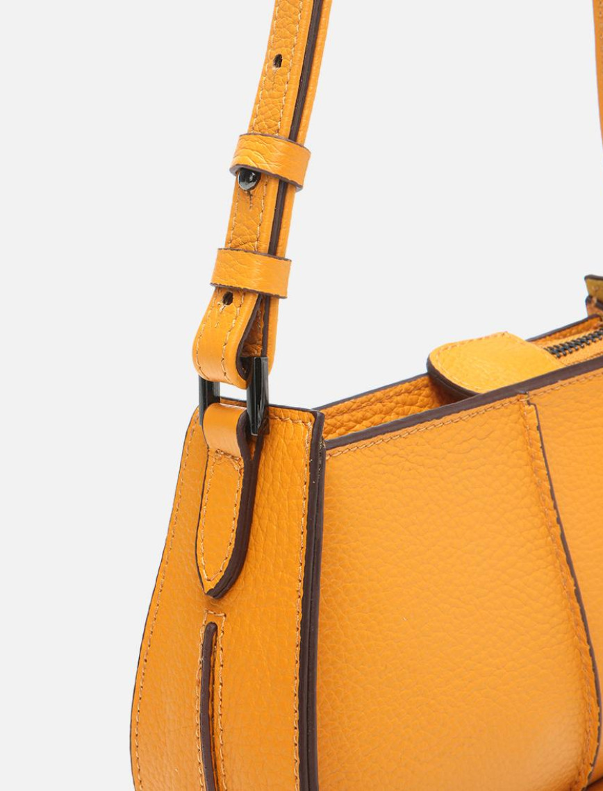Kadın Deri Sarı Ayarlanabilir Askılı Mini Çanta Kadın Deri Sarı Ayarlanabilir Askılı Mini Çanta