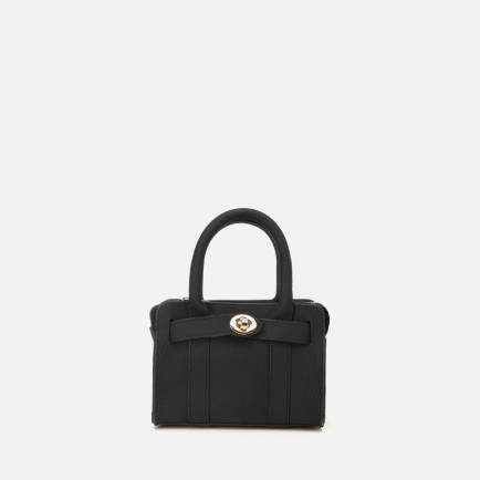 Kadın Deri Siyah Kilit Detaylı Mini Çanta Kadın Deri Siyah Kilit Detaylı Mini Çanta