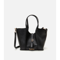 Kadın Deri Siyah Kilit Detaylı Tote Çanta Kadın Deri Siyah Kilit Detaylı Tote Çanta