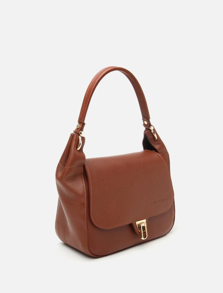 Kadın Deri Taba Kilit Detaylı Omuz çantası Kadın Deri Taba Kilit Detaylı Omuz çantası