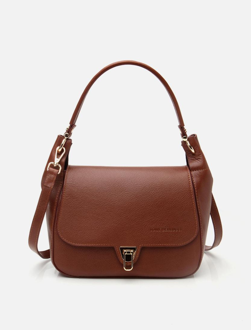 Kadın Deri Taba Kilit Detaylı Omuz çantası Kadın Deri Taba Kilit Detaylı Omuz çantası