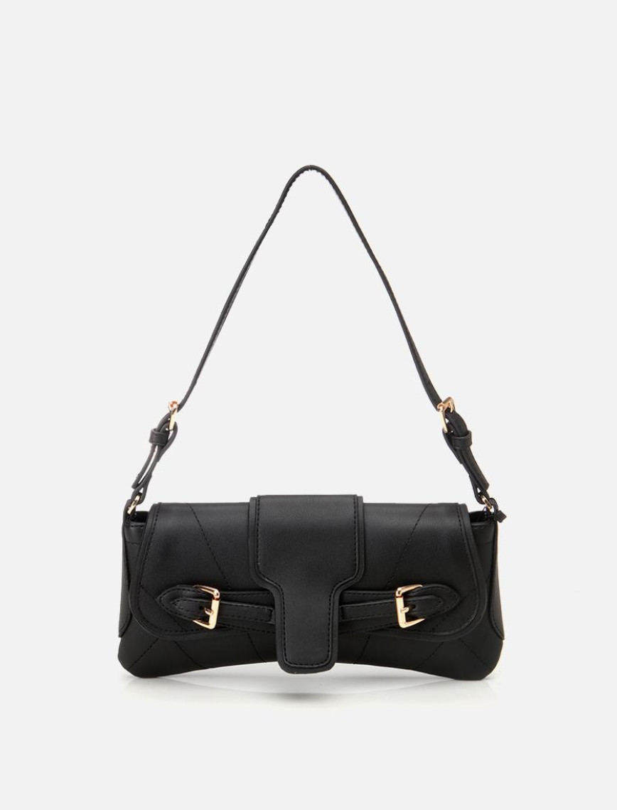 Kadın Siyah Toka Detaylı Asimetrik Çapraz Askılı Çanta Kadın Siyah Toka Detaylı Asimetrik Çapraz Askılı Çanta