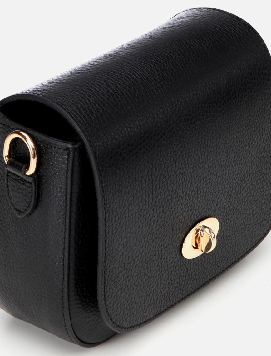 Kadın Deri Siyah Kilit Detaylı Mini Çanta Kadın Deri Siyah Kilit Detaylı Mini Çanta