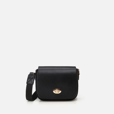 Kadın Deri Siyah Kilit Detaylı Mini Çanta Kadın Deri Siyah Kilit Detaylı Mini Çanta