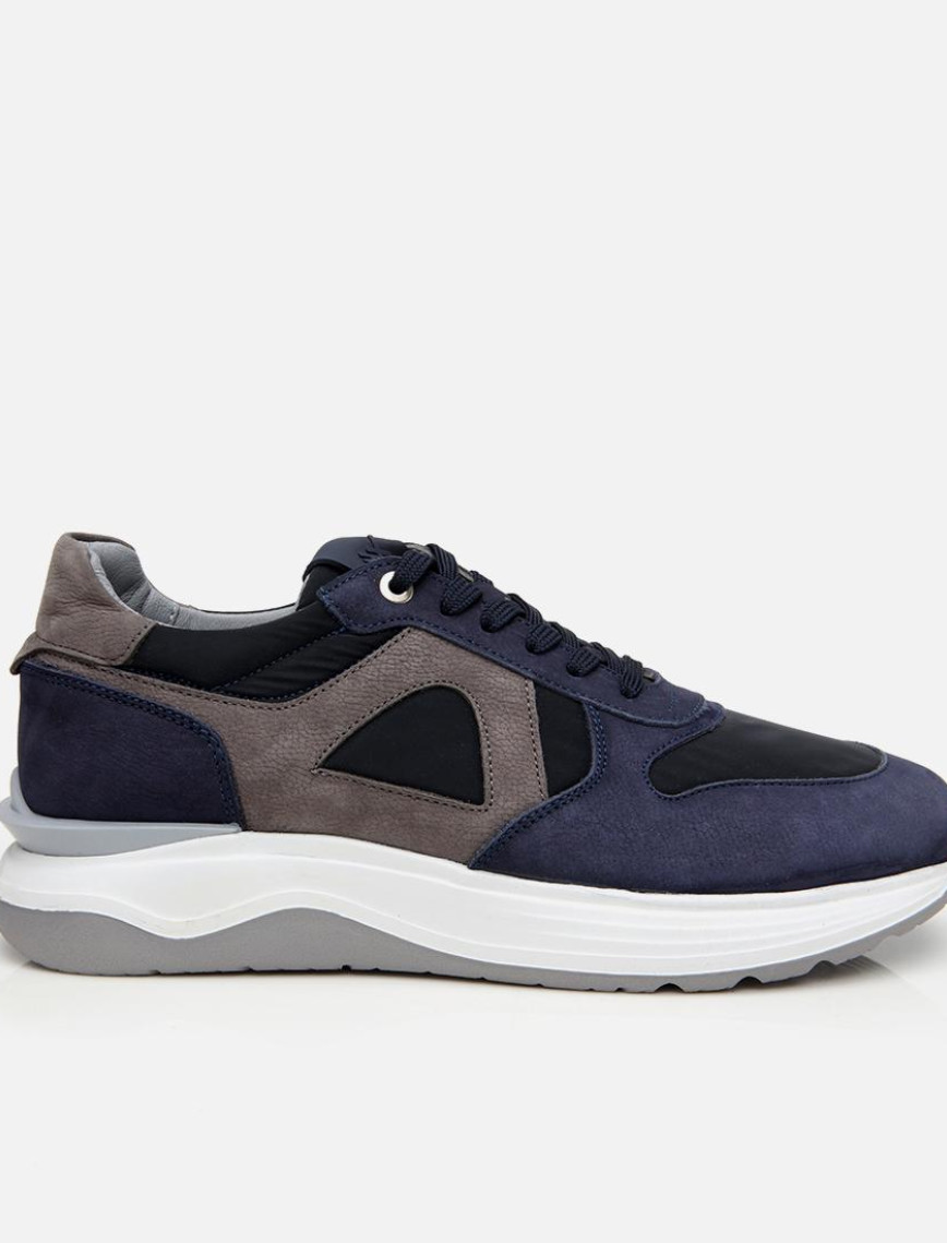 Erkek Süet Deri Lacivert Hafif Tabanlı Spor Ayakkabı Erkek Süet Deri Lacivert Hafif Tabanlı Spor Ayakkabı