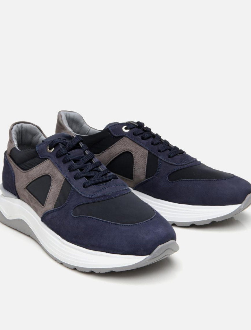 Erkek Süet Deri Lacivert Hafif Tabanlı Spor Ayakkabı Erkek Süet Deri Lacivert Hafif Tabanlı Spor Ayakkabı