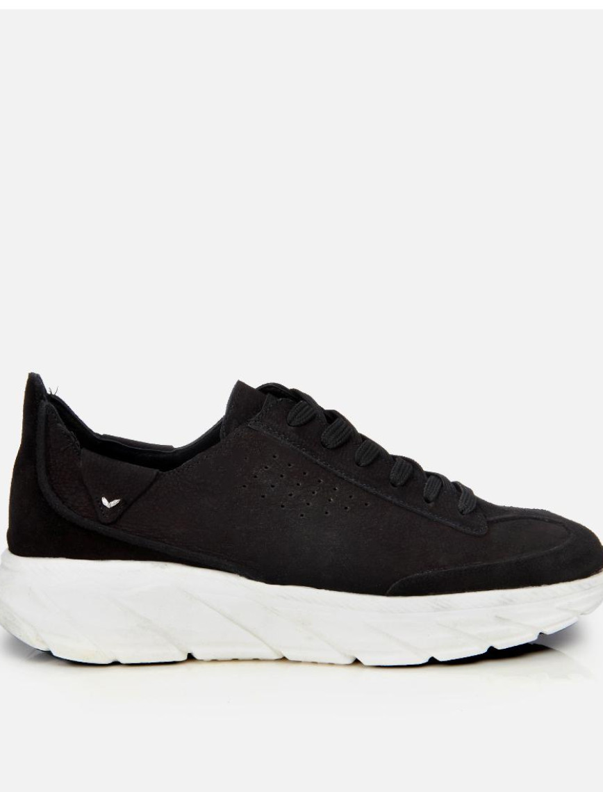 Erkek Nubuk Deri Siyah Ultra Hafif Tabanlı Spor Ayakkabı Erkek Nubuk Deri Siyah Ultra Hafif Tabanlı Spor Ayakkabı