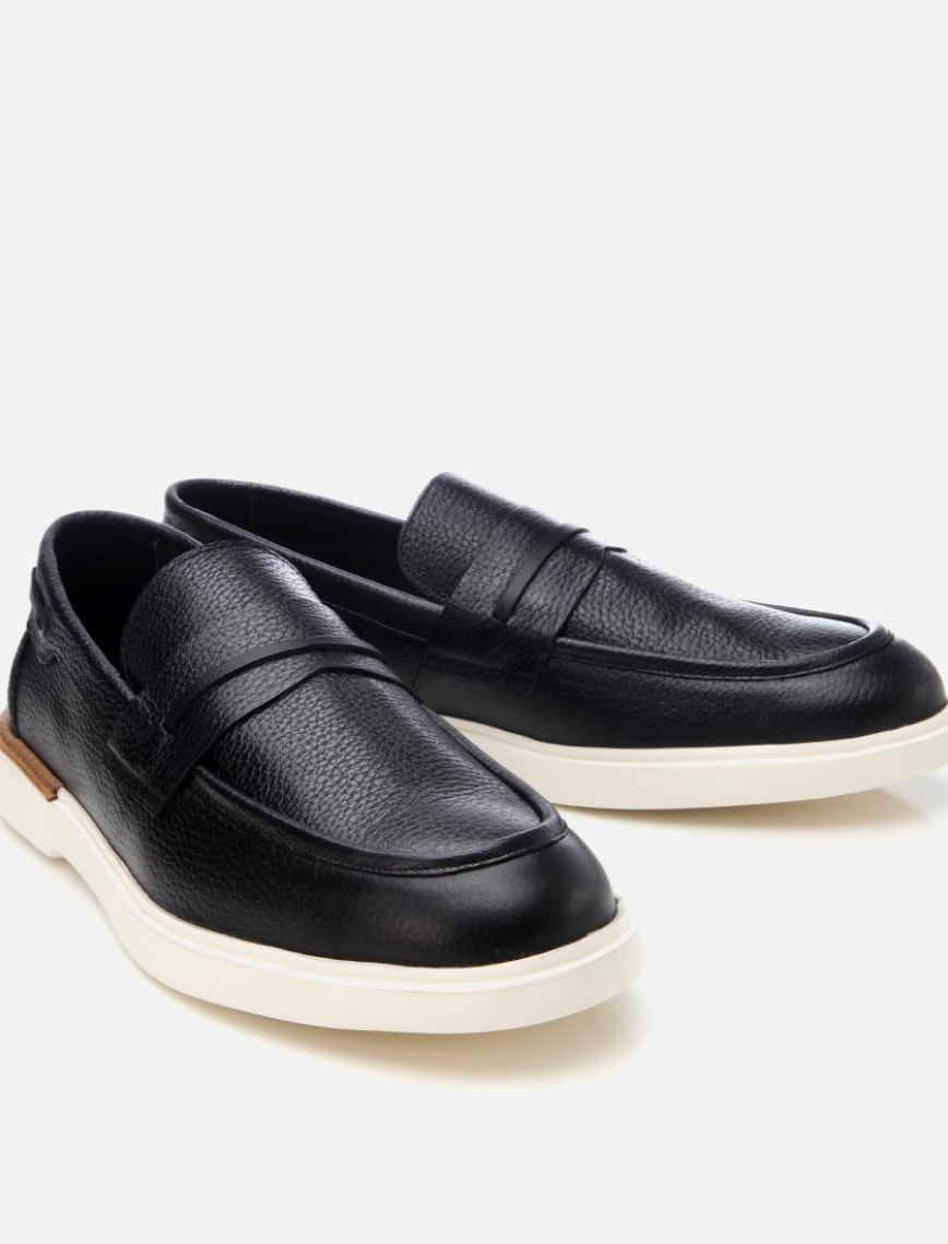 Erkek Deri Siyah Ultra Hafif Tabanlı Klasik Loafer Erkek Deri Siyah Ultra Hafif Tabanlı Klasik Loafer