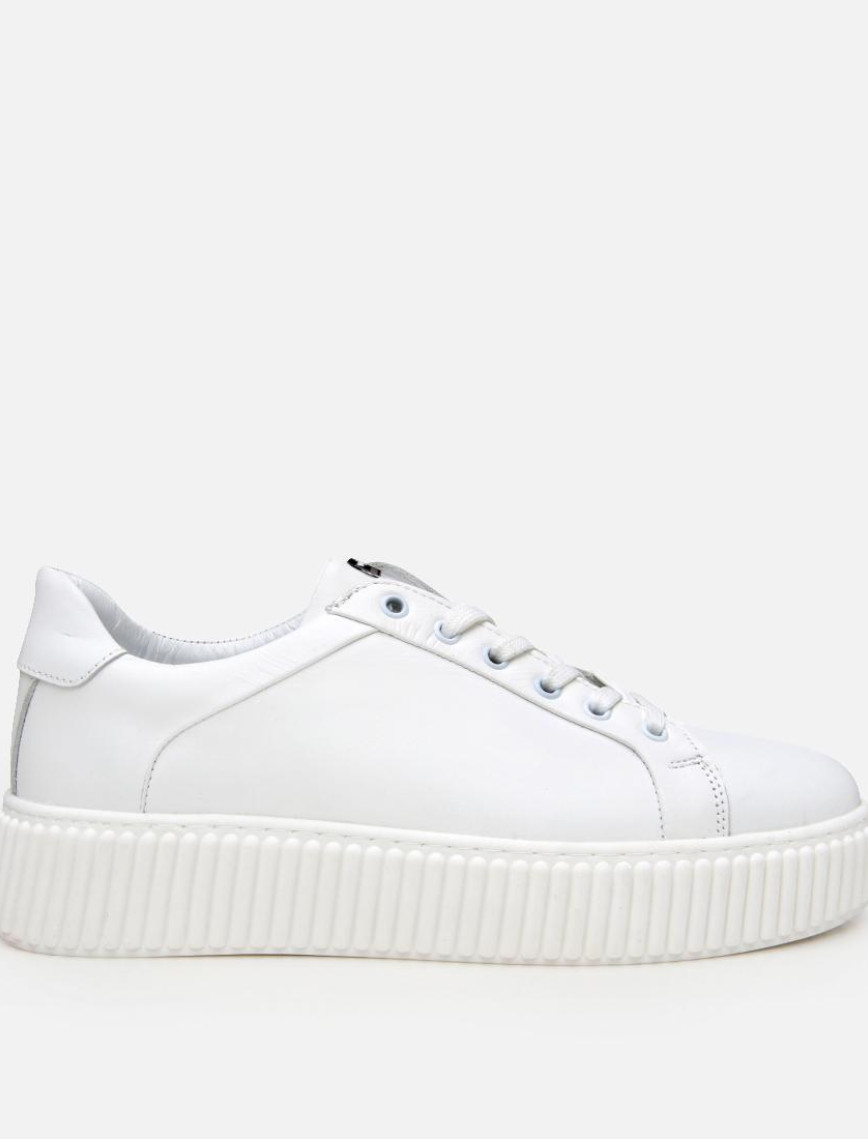 Erkek Deri Beyaz Yüksek Tabanlı Spor Ayakkabı Erkek Deri Beyaz Yüksek Tabanlı Spor Ayakkabı