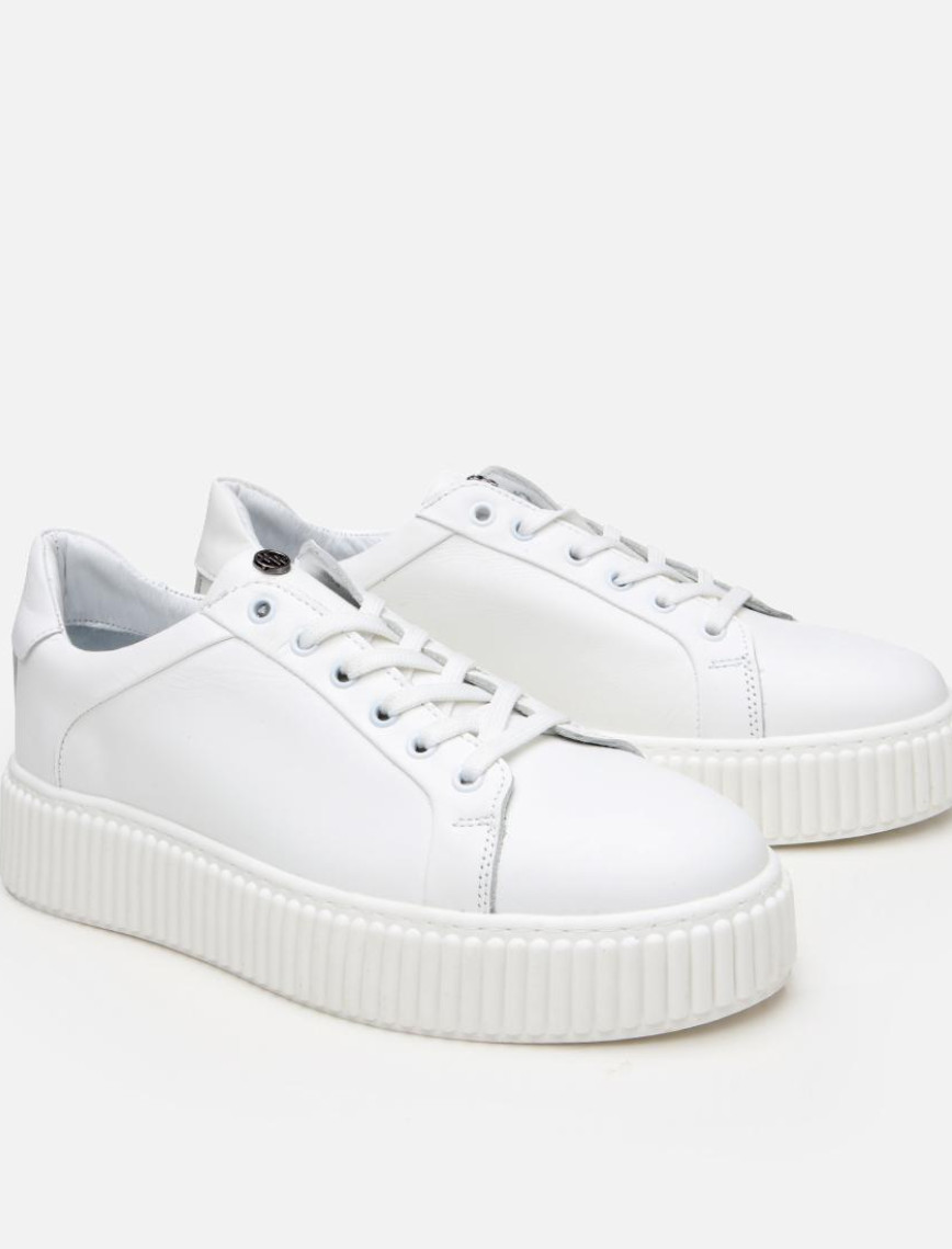 Erkek Deri Beyaz Yüksek Tabanlı Spor Ayakkabı Erkek Deri Beyaz Yüksek Tabanlı Spor Ayakkabı