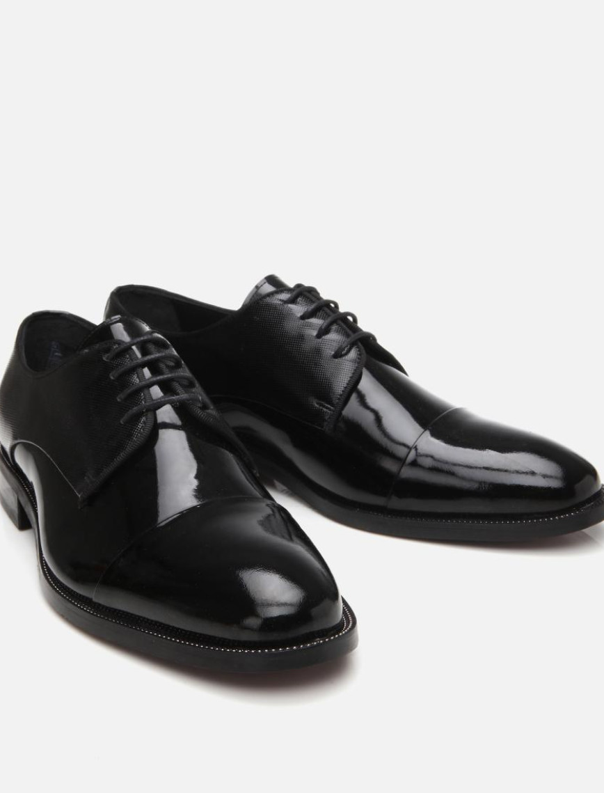 Erkek Rugan Deri Siyah Şık Klasik Ayakkabı Erkek Rugan Deri Siyah Şık Klasik Ayakkabı