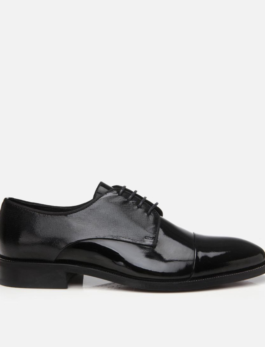 Erkek Rugan Deri Siyah Şık Klasik Ayakkabı Erkek Rugan Deri Siyah Şık Klasik Ayakkabı