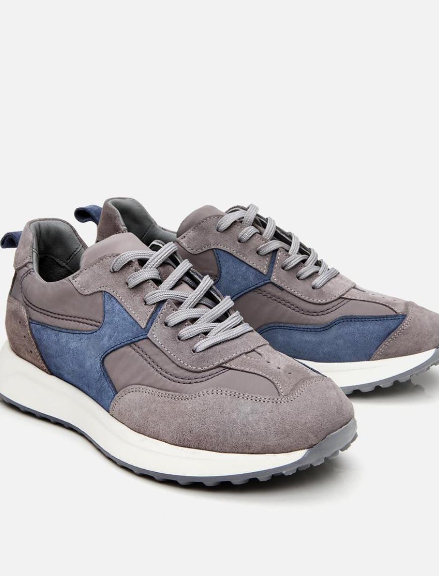 Erkek Süet Deri Gri Ultra Hafif Tabanlı Spor Ayakkabı Erkek Süet Deri Gri Ultra Hafif Tabanlı Spor Ayakkabı