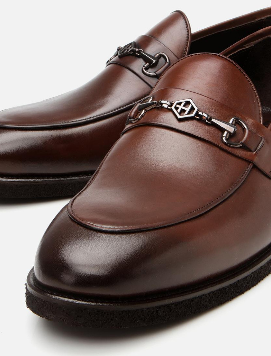 Erkek Deri Kahverengi Hafif Tabanlı Klasik Loafer Erkek Deri Kahverengi Hafif Tabanlı Klasik Loafer