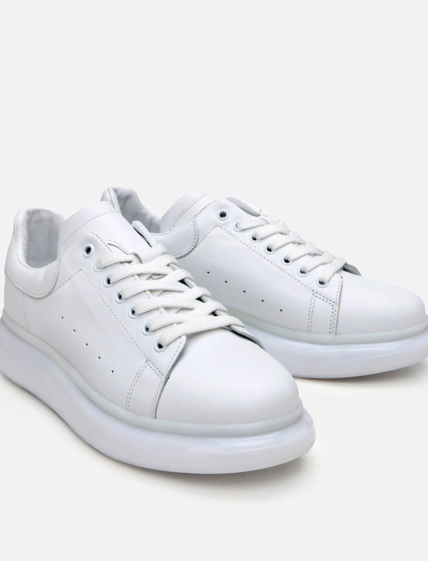 Erkek Deri Beyaz Spor Ayakkabı Erkek Deri Beyaz Spor Ayakkabı