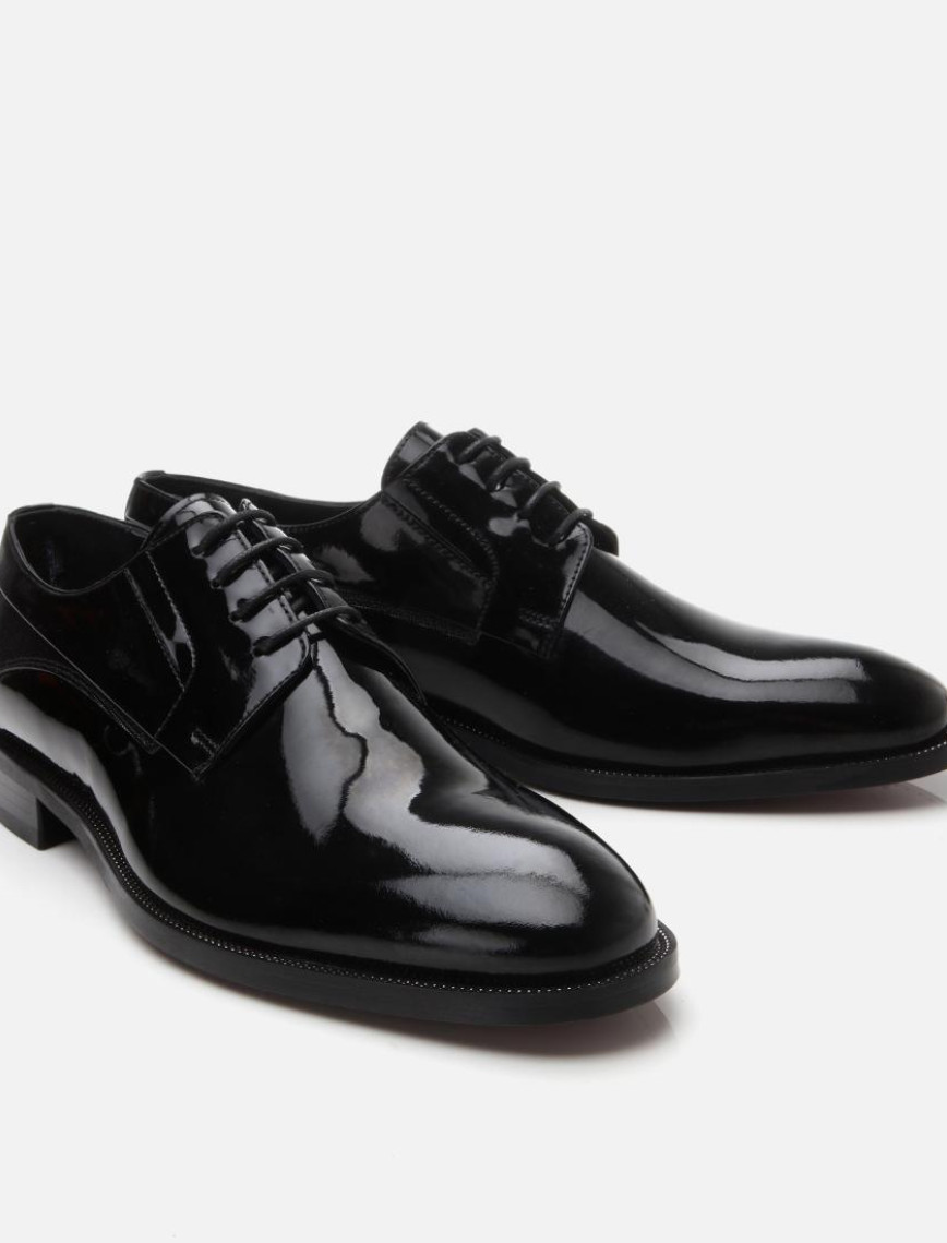 Erkek Rugan Deri Siyah Şık Klasik Ayakkabı Erkek Rugan Deri Siyah Şık Klasik Ayakkabı