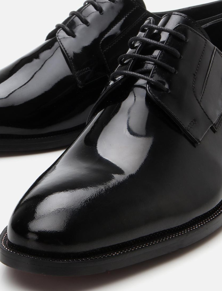 Erkek Rugan Deri Siyah Şık Klasik Ayakkabı Erkek Rugan Deri Siyah Şık Klasik Ayakkabı