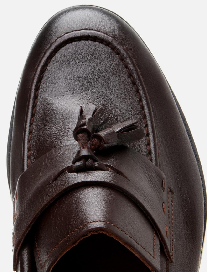 Erkek Deri Kahverengi Püskül Detaylı Klasik Loafer Erkek Deri Kahverengi Püskül Detaylı Klasik Loafer