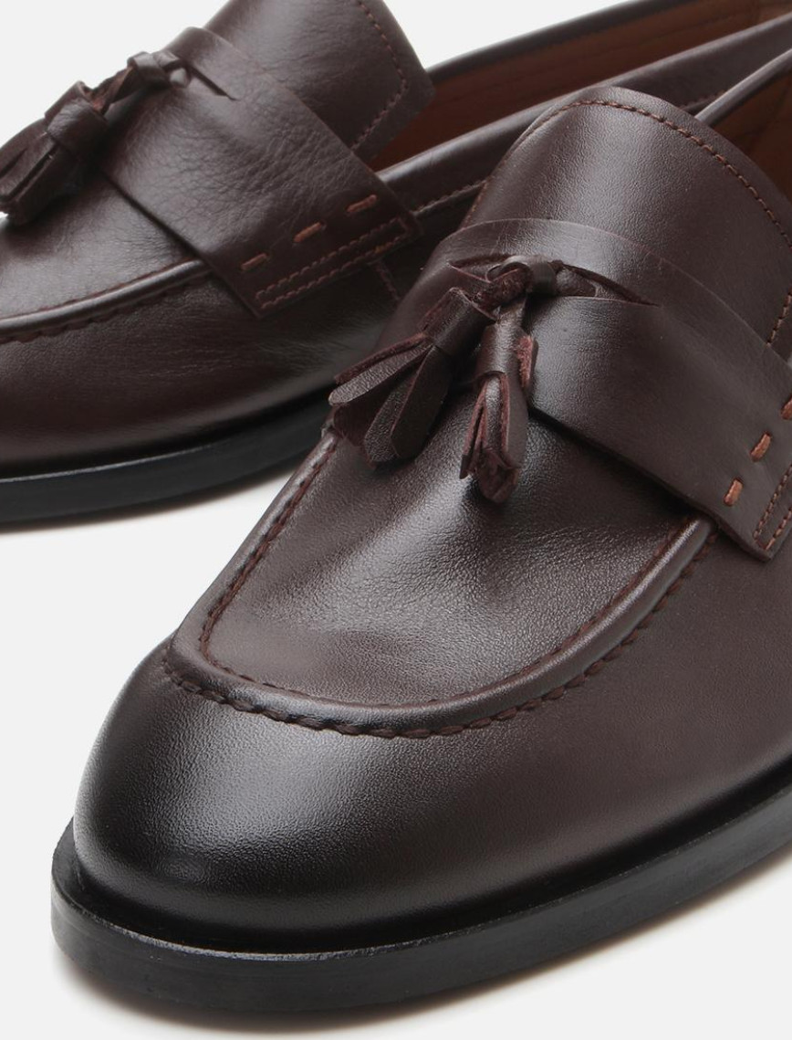 Erkek Deri Kahverengi Püskül Detaylı Klasik Loafer Erkek Deri Kahverengi Püskül Detaylı Klasik Loafer