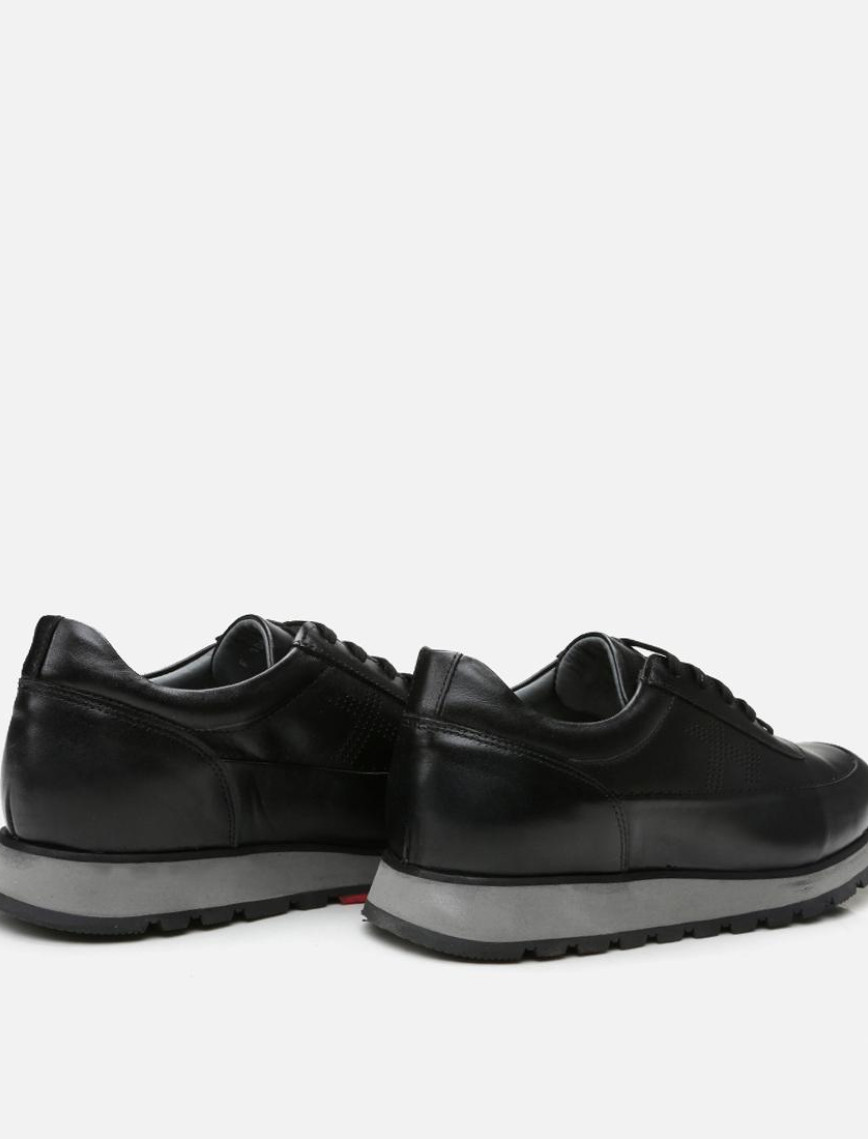 Erkek Deri Siyah Spor Ayakkabı Erkek Deri Siyah Spor Ayakkabı