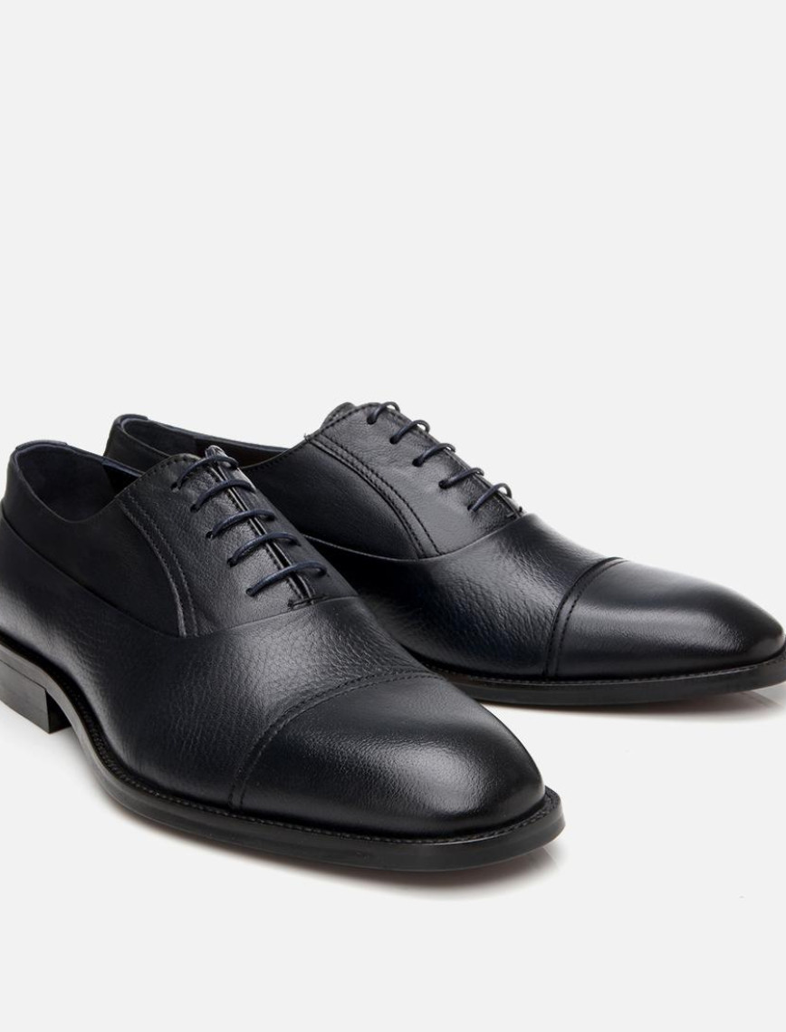Erkek Deri Lacivert Bağcıklı Şık Klasik Ayakkabı Erkek Deri Lacivert Bağcıklı Şık Klasik Ayakkabı