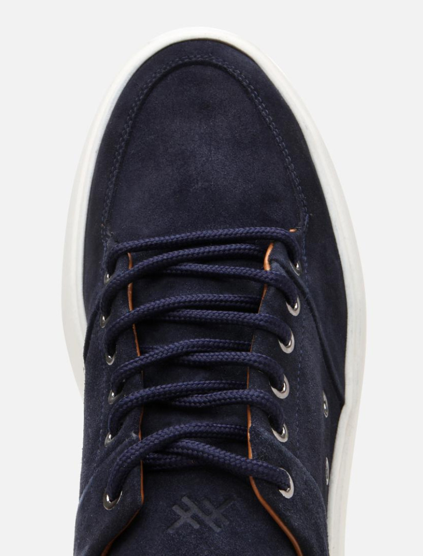 Erkek Süet Deri Lacivert Yüksek Tabanlı Spor Ayakkabı Erkek Süet Deri Lacivert Yüksek Tabanlı Spor Ayakkabı