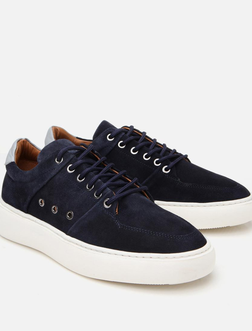 Erkek Süet Deri Lacivert Yüksek Tabanlı Spor Ayakkabı Erkek Süet Deri Lacivert Yüksek Tabanlı Spor Ayakkabı