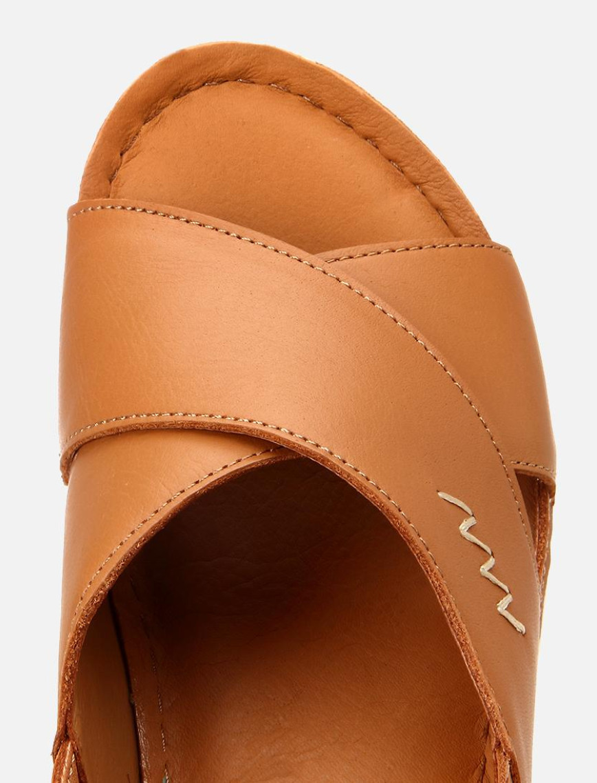 Kadın Deri Taba Ayarlanabilir Comfort Sandalet Kadın Deri Taba Ayarlanabilir Comfort Sandalet