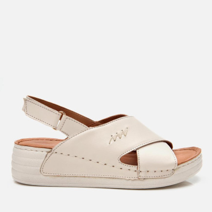 Kadın Deri Bej Ayarlanabilir Comfort Sandalet Kadın Deri Bej Ayarlanabilir Comfort Sandalet