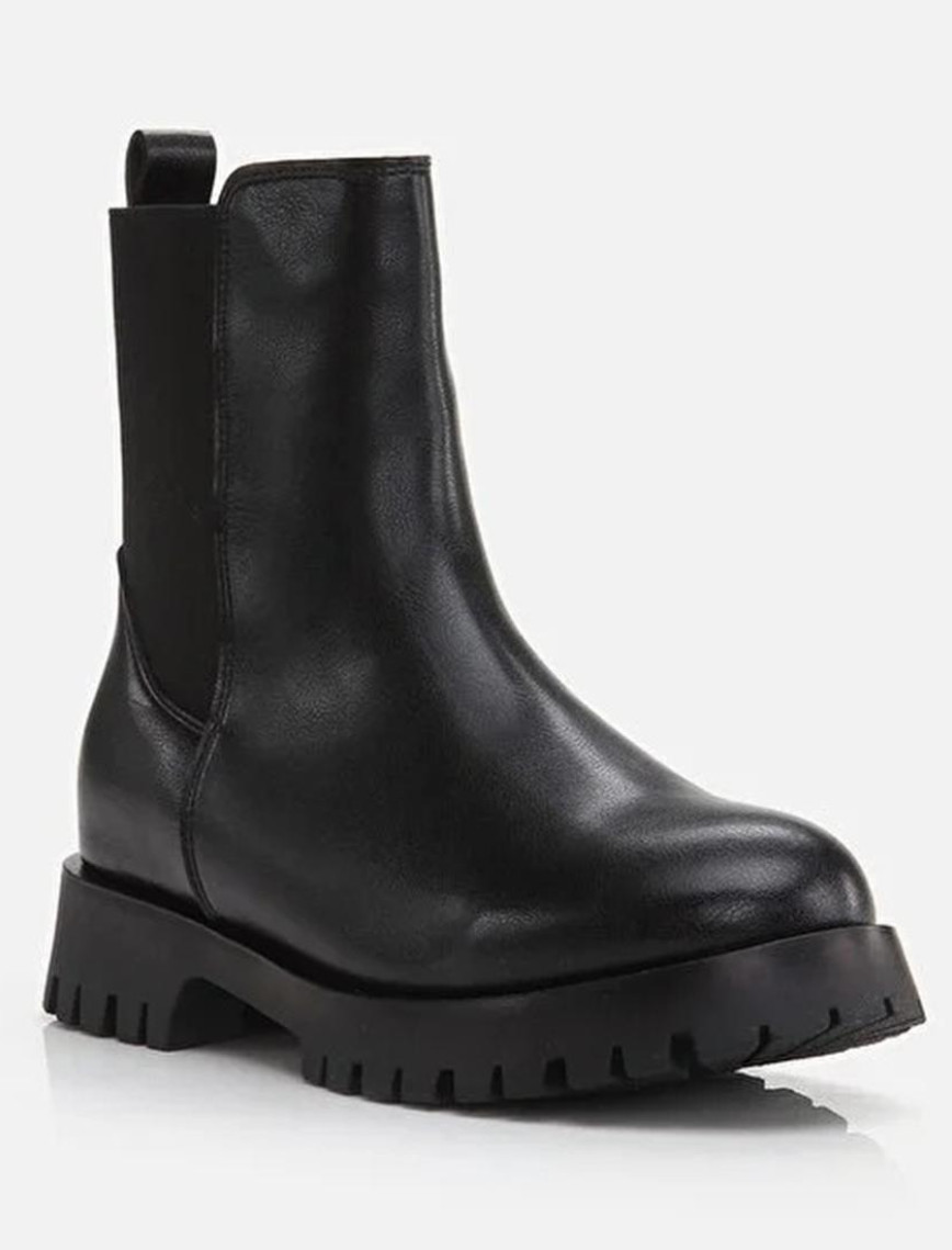 Kadın Siyah Yaya Düz Bot