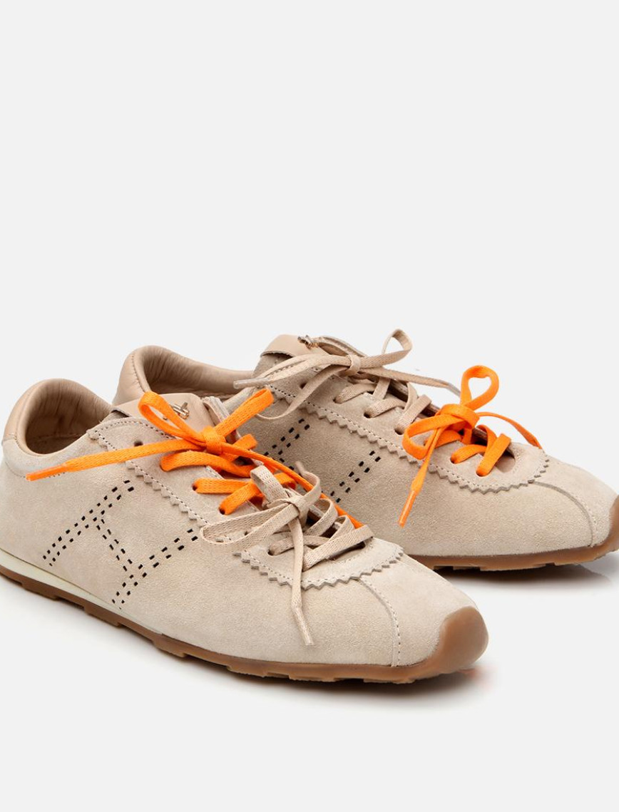 Kadın Süet Deri Bej Spor Ayakkabı Kadın Süet Deri Bej Spor Ayakkabı