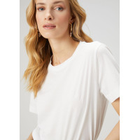 Beymen Club Kadın Kırık Beyaz Logo Detaylı Basic T-shirt Beymen Club Kadın Kırık Beyaz Logo Detaylı Basic T-shirt