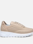 Kadın Deri Bej Kalın Tabanlı Spor Ayakkabı Kadın Deri Bej Kalın Tabanlı Spor Ayakkabı