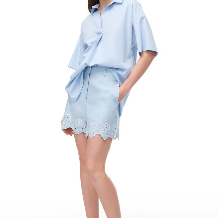 Bebe Mavisi Holas Regular Fit Yüksek Bel Kısa Boy Şort Bebe Mavisi Holas Regular Fit Yüksek Bel Kısa Boy Şort