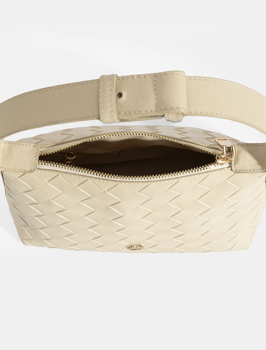 Kadın Bej Örgü Baskılı El Çantası Kadın Bej Örgü Baskılı El Çantası