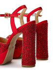 Tamer Tanca Kadın Suni Deri Kırmızı Topuklu Ayakkabı